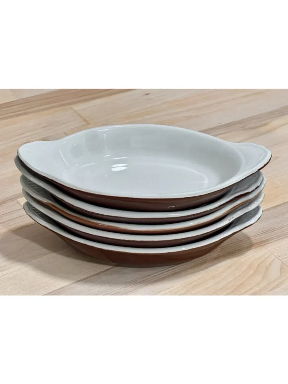 Set of 5 Vintage HALL #526 Brown Individual Au Gratin Casserole Dishes, USA Made